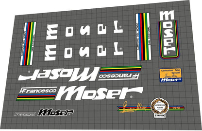 MOSER Campione Del Mondo San Cristobal (1980s) Frame Decal Set - Bike Decal Replace