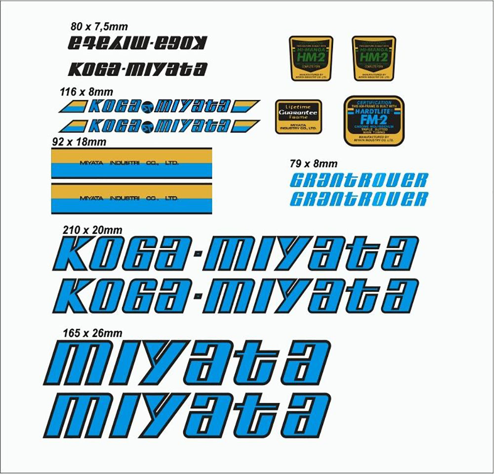 KOGA MIYATA Grantrouer (1983) Frame Decal Set