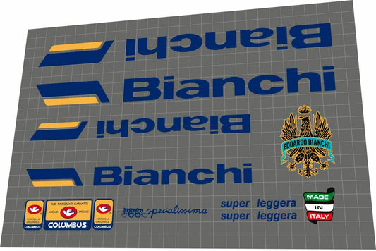 BIANCHI Specialissima (1987) Super Leggera Frame Decal Set - Bike Decal Replace