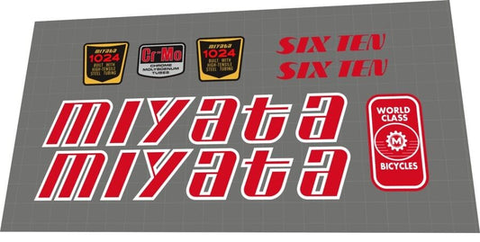 MIYATA Six Ten (1985) Frame Decal Set - Bike Decal Replace