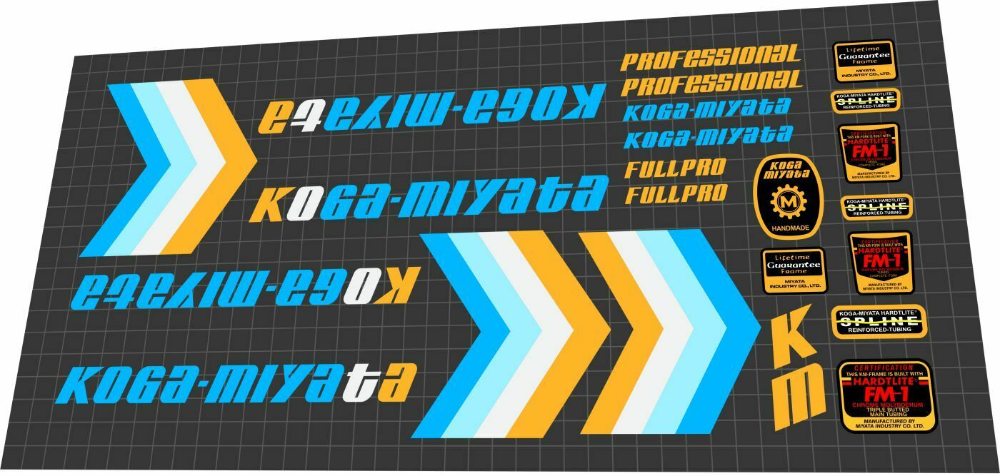 KOGA MIYATA Full Pro (1987) Frame Decal Set - Bike Decal Replace
