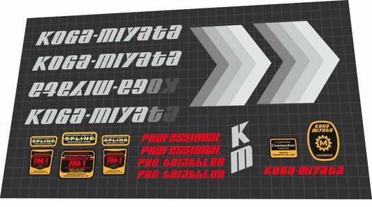 KOGA MIYATA Pro Triathlon (1987) Frame Decal Set - Bike Decal Replace