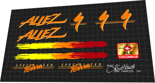 SPECIALIZED Allez Team (1987) Frame Decal Set