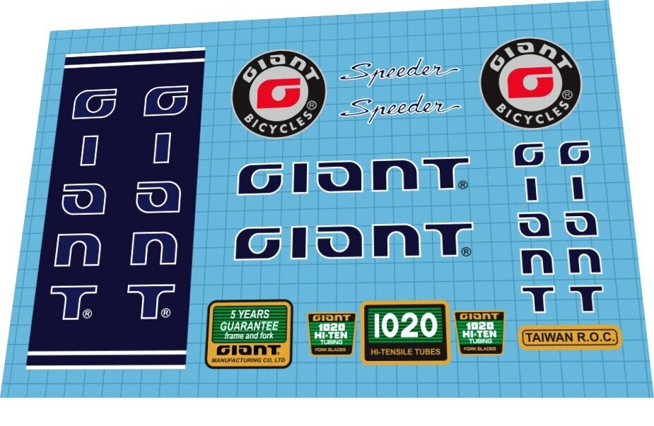GIANT Speeder (1980s) Frame Decal Set - Bike Decal Replace