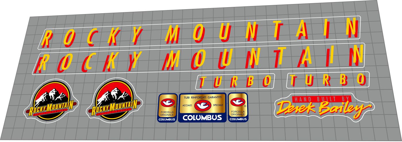 ROCKY MOUNTAIN Turbo (1988) Frame Decal Set