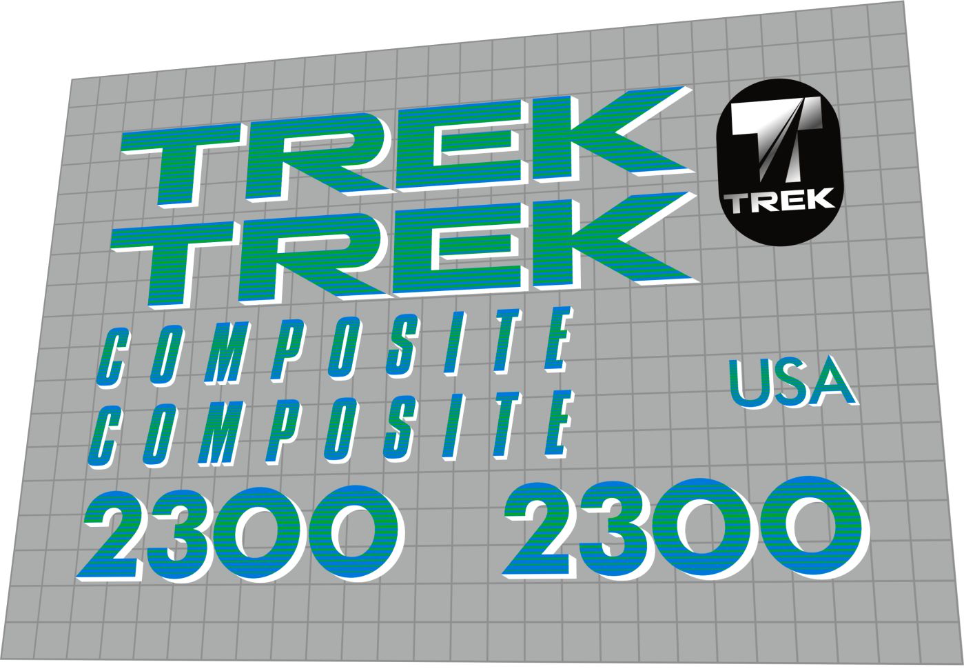 TREK 2300 (1988) Composite Frame Decal Set