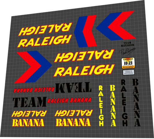 RALEIGH Team Banana (1988) Frame Decal Set