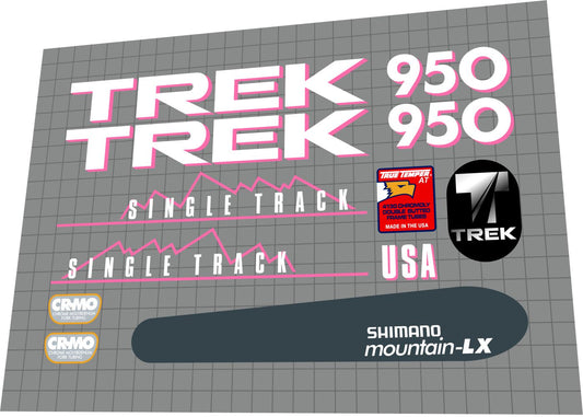 TREK 950 (1989) SingleTrack Frame Decal Set