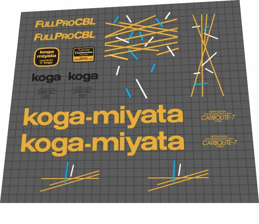KOGA MIYATA Full Pro (1990) CBL Frame Decal Set - Bike Decal Replace