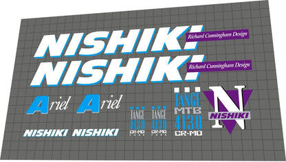 NISHIKI Ariel (1990) Frame Decal Set - Bike Decal Replace