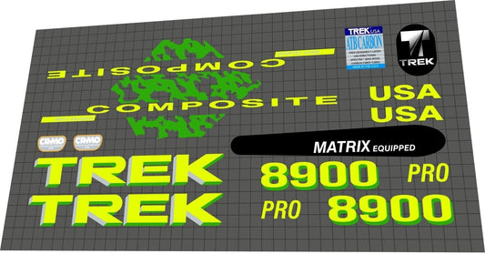 TREK 8900 Pro (1990) Composite Frame Decal Set - Bike Decal Replace