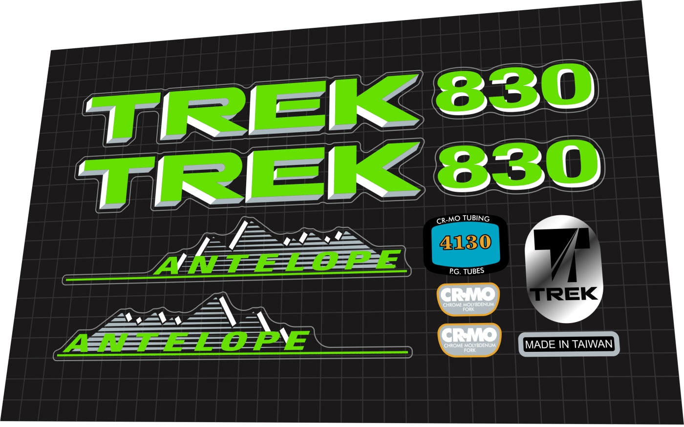 TREK 830 (1990) Antelope Frame Decal Set