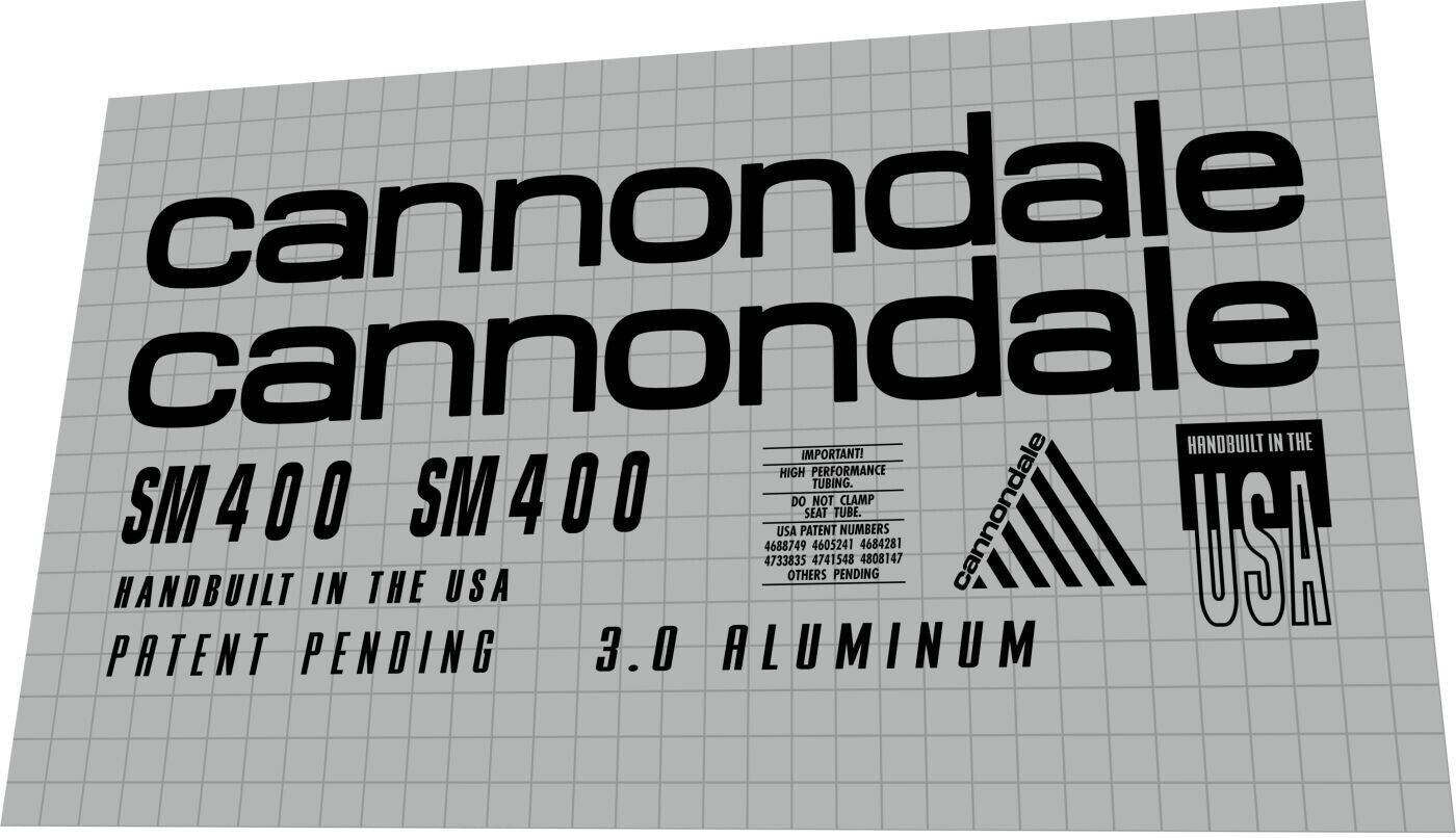 CANNONDALE SM400 (1991) Frame Decal Set - Bike Decal Replace