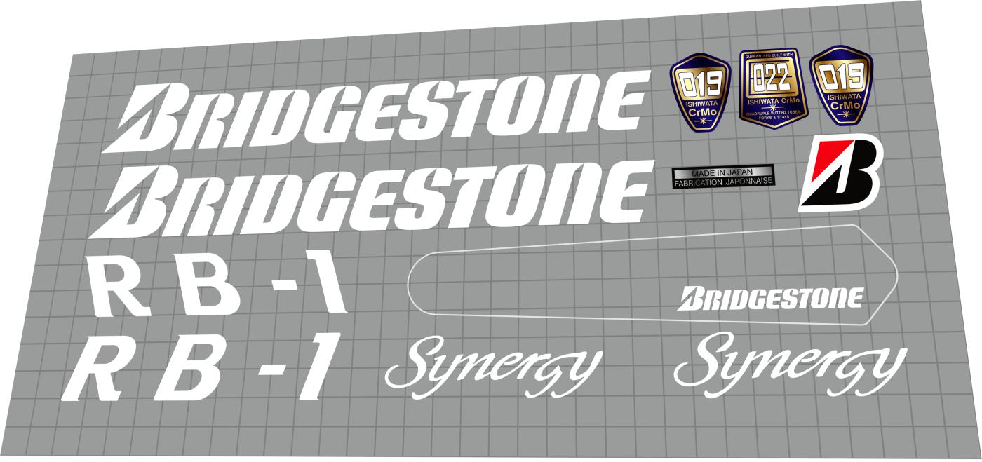 BRIDGESTONE RB-1 (1991) Synergy Frame Decal Set