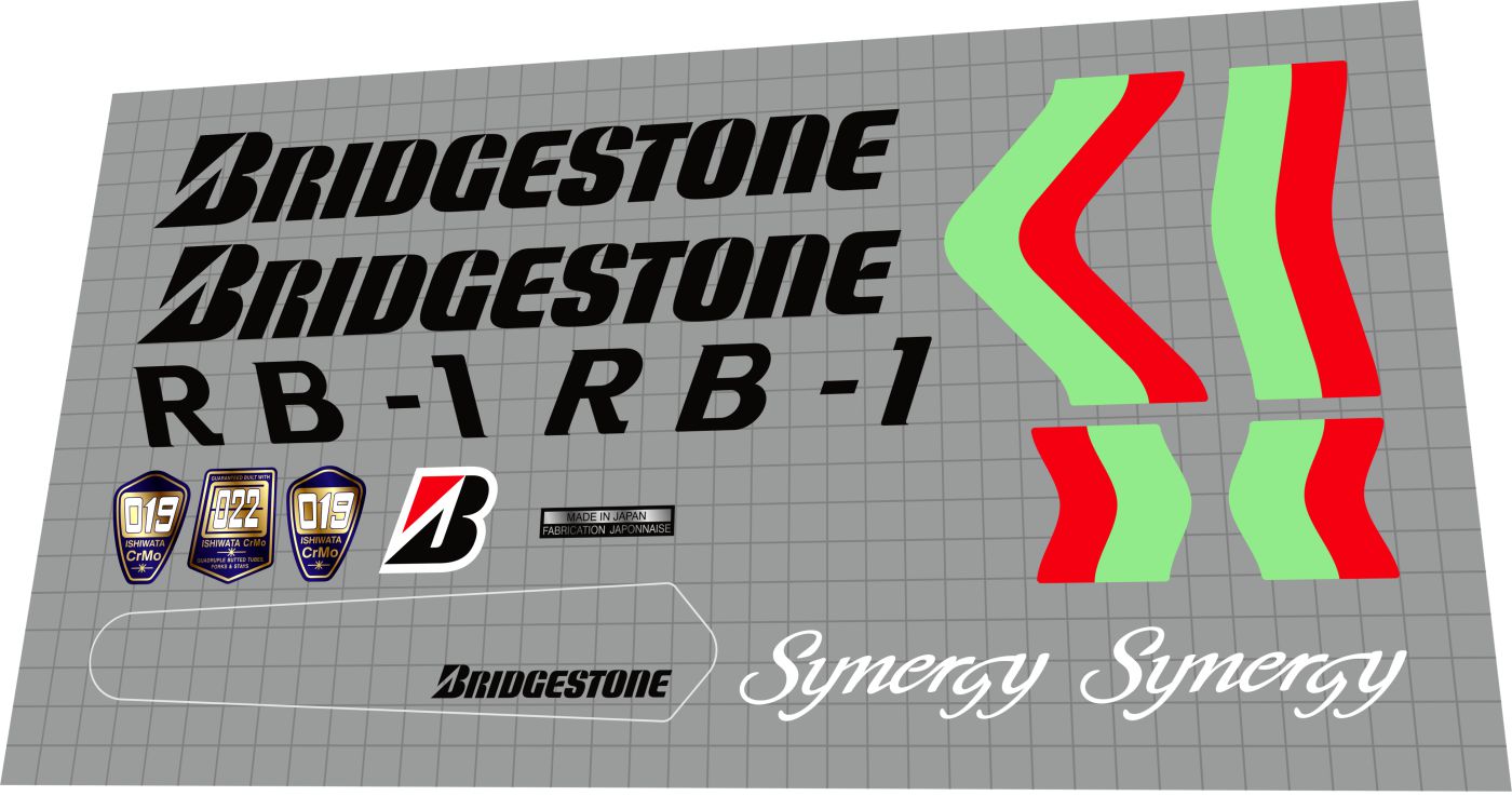 BRIDGESTONE RB-1 (1991) Synergy Frame Decal Set