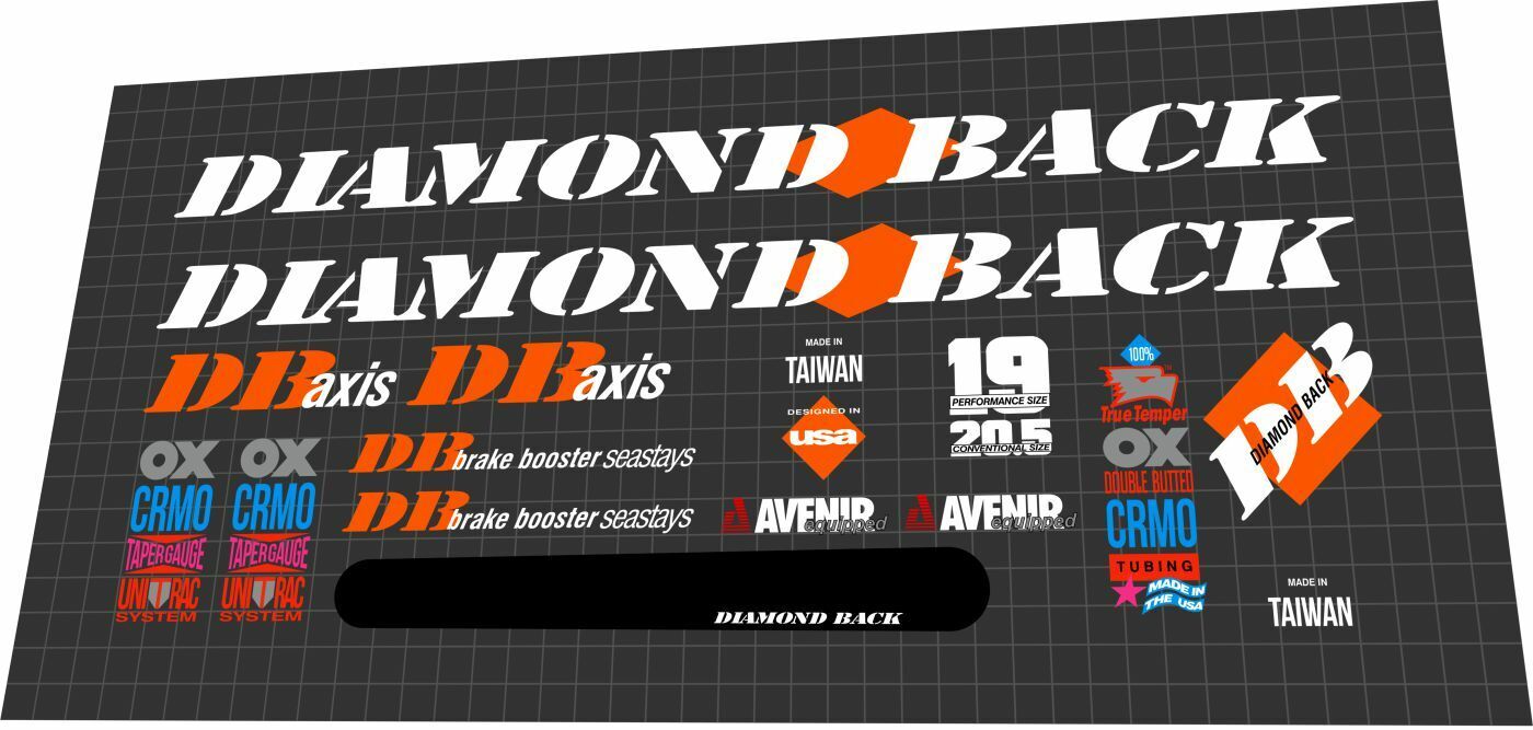DIAMONDBACK Axis (1991) Frame Decal Set - Bike Decal Replace