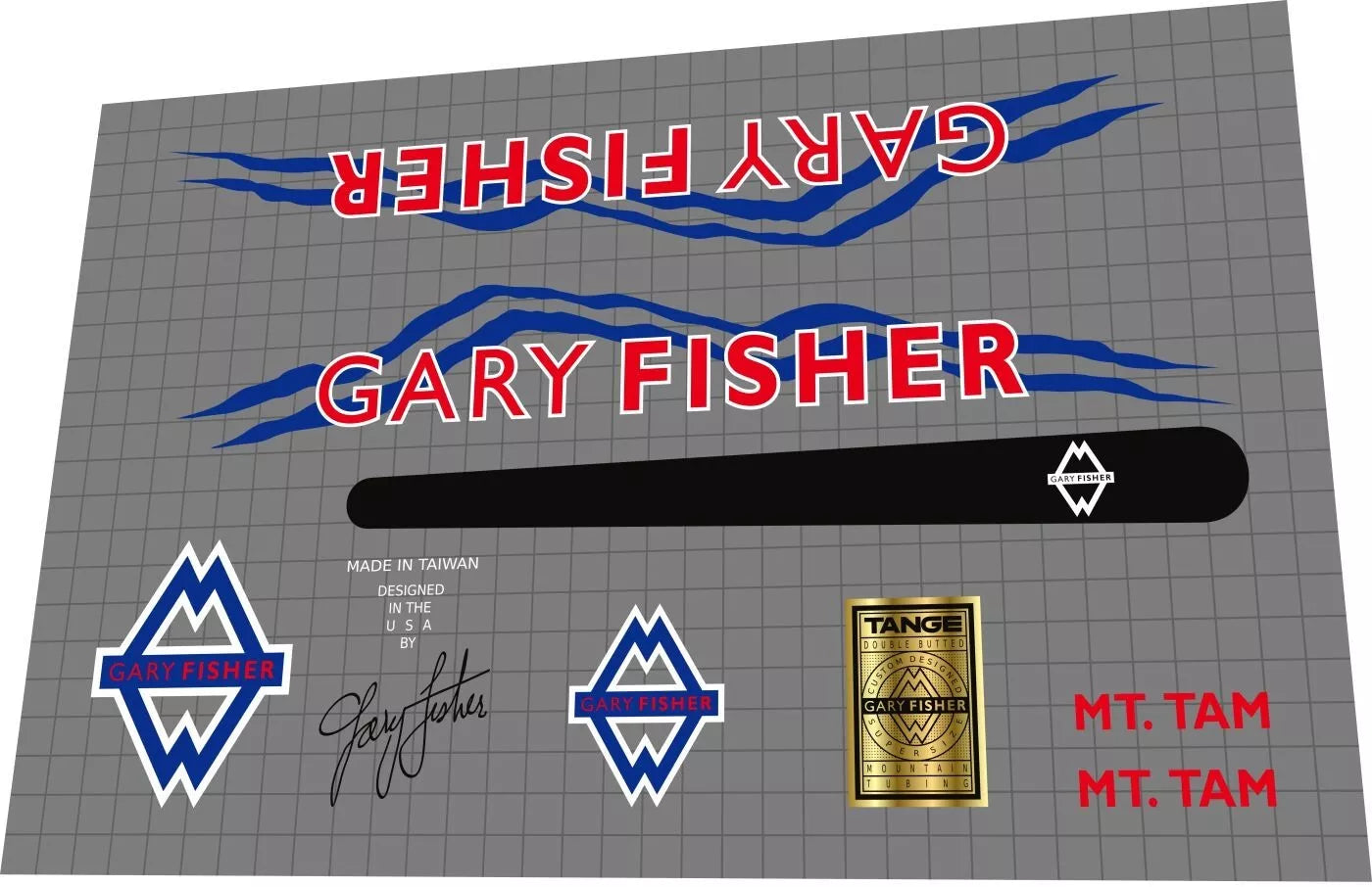 GARY FISHER MT. TAM (1991) Frame Decal Set
