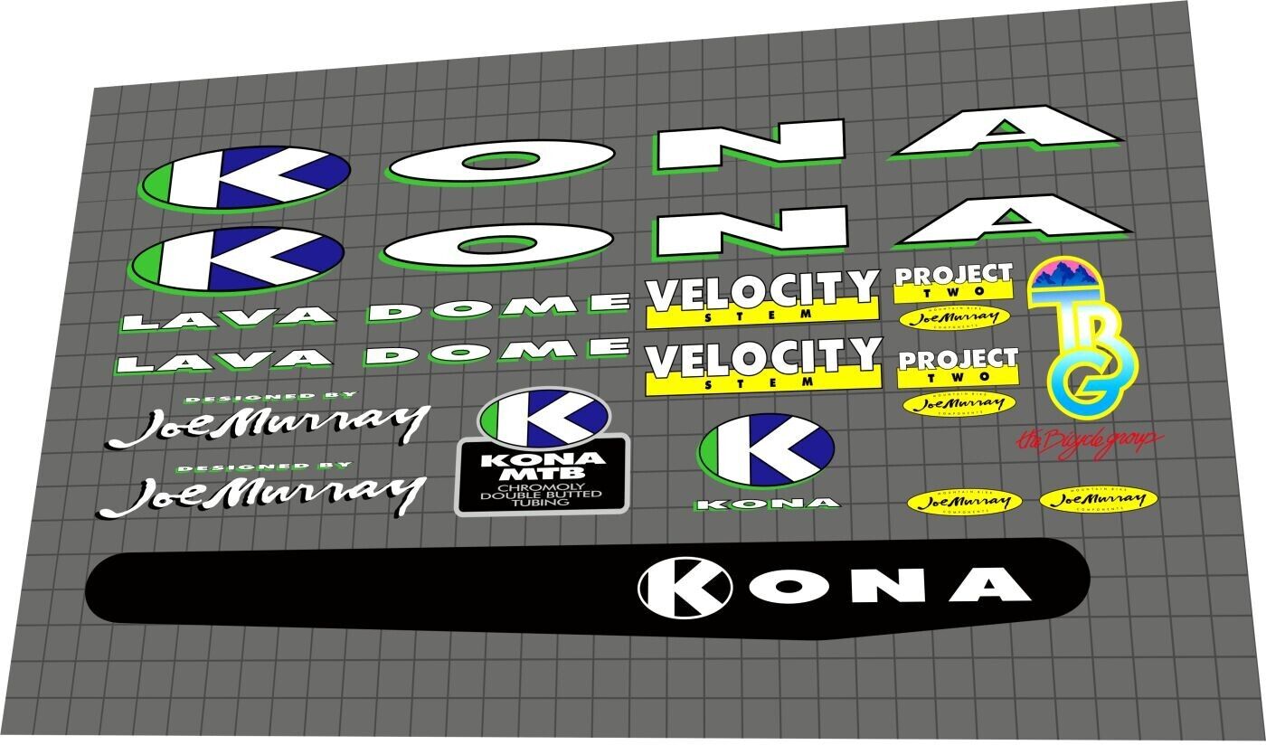 KONA Lava Dome (1991) Frame Decal Set - Bike Decal Replace