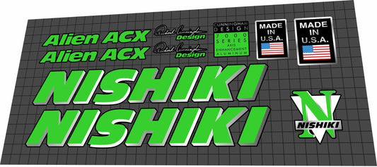 NISHIKI Alien (1991) ACX Frame Decal Set - Bike Decal Replace