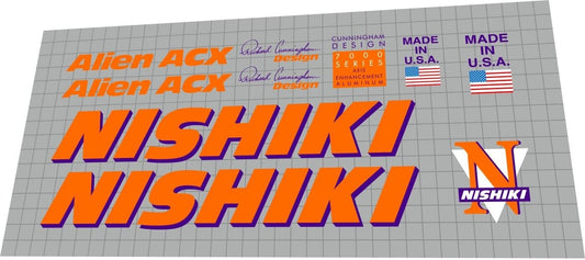 NISHIKI Alien (1991) ACX Frame Decal Set - Bike Decal Replace
