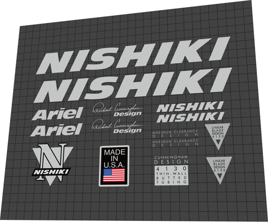NISHIKI Ariel (1991) Frame Decal Set - Bike Decal Replace