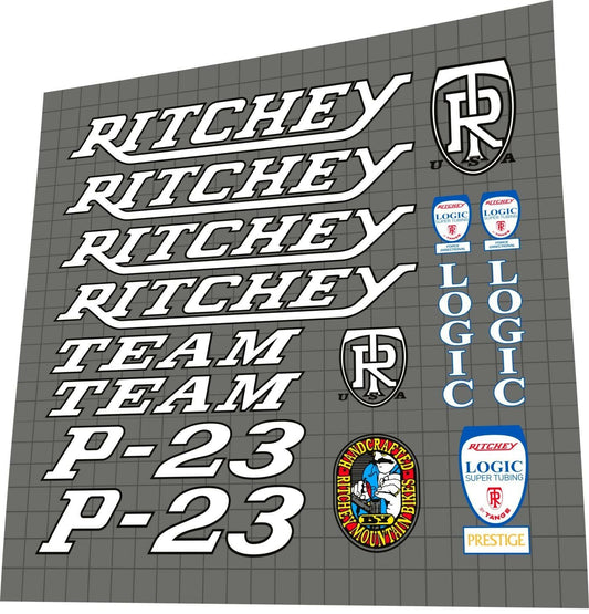 RITCHEY P-23 (1991) Team Frame Decal Set - Bike Decal Replace