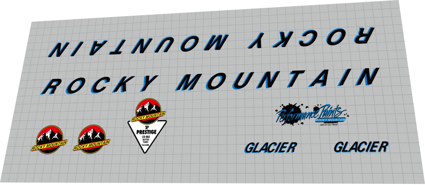 ROCKY MOUNTAIN Glacier (1991) Frame Decal Set