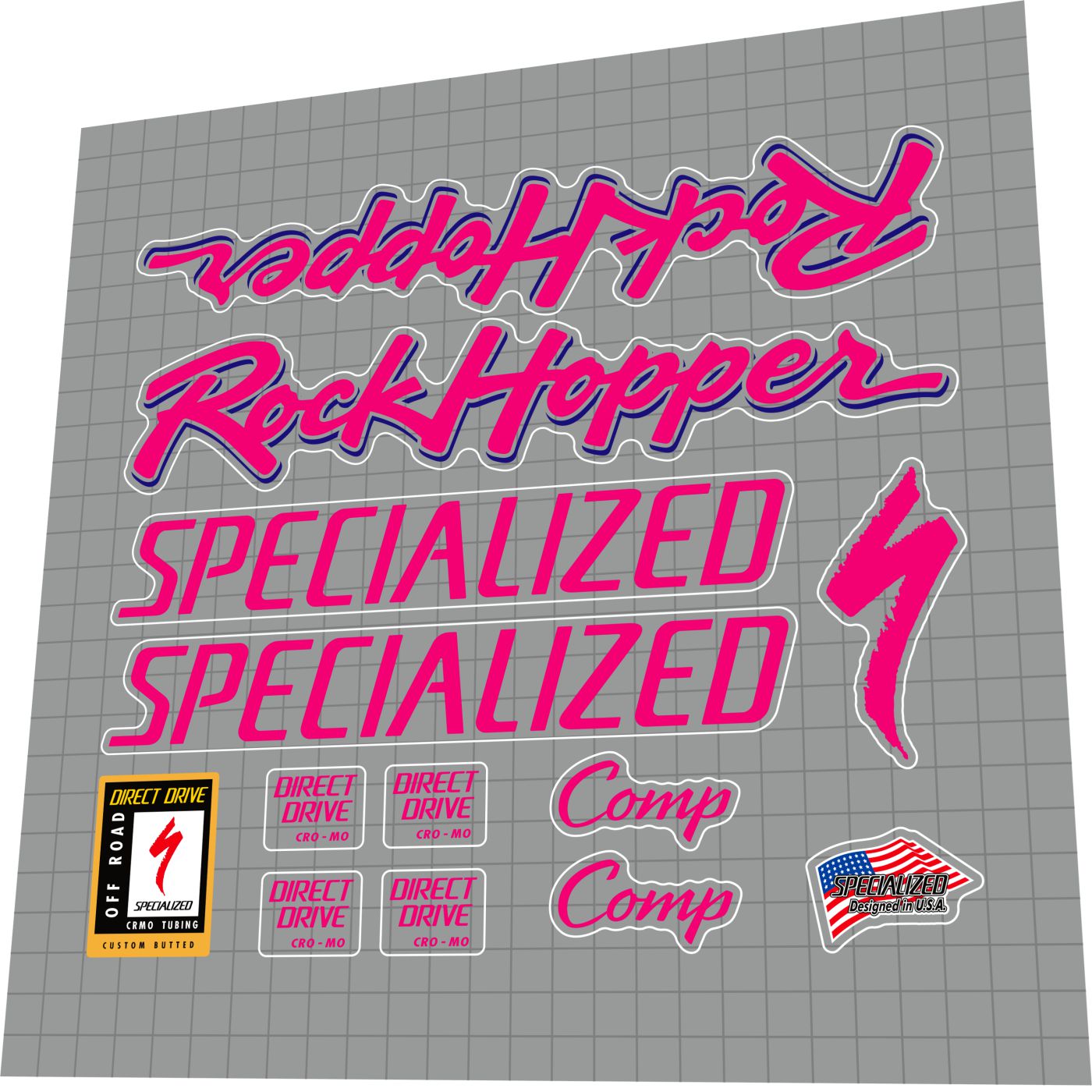 SPECIALIZED Rockhopper (1991) Comp Frame Decal Set