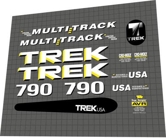 TREK 790 (1991) MultiTrack Frame Decal Set - Bike Decal Replace
