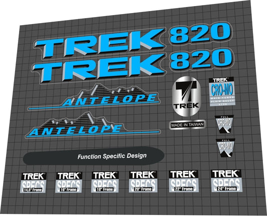 Trek 820 Antelope bicycle decals from 1991