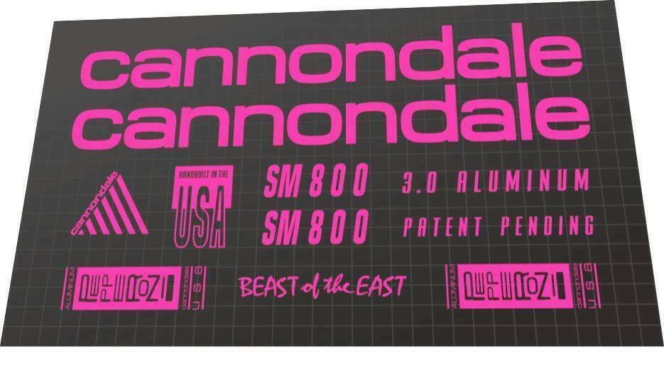 CANNONDALE SM800 (1991) Frame Decal Set - Bike Decal Replace