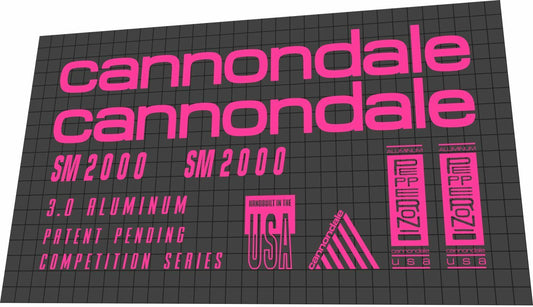 CANNONDALE SM2000 (1991) Frame Decal Set - Bike Decal Replace