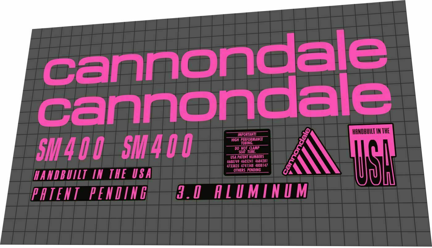 CANNONDALE SM400 (1991) Frame Decal Set - Bike Decal Replace