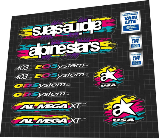 ALPINESTARS Al-Mega (1992) XT Frame Decal Set - Bike Decal Replace