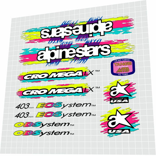ALPINESTARS Cro-Mega (1992) LX Frame Decal Set - Bike Decal Replace