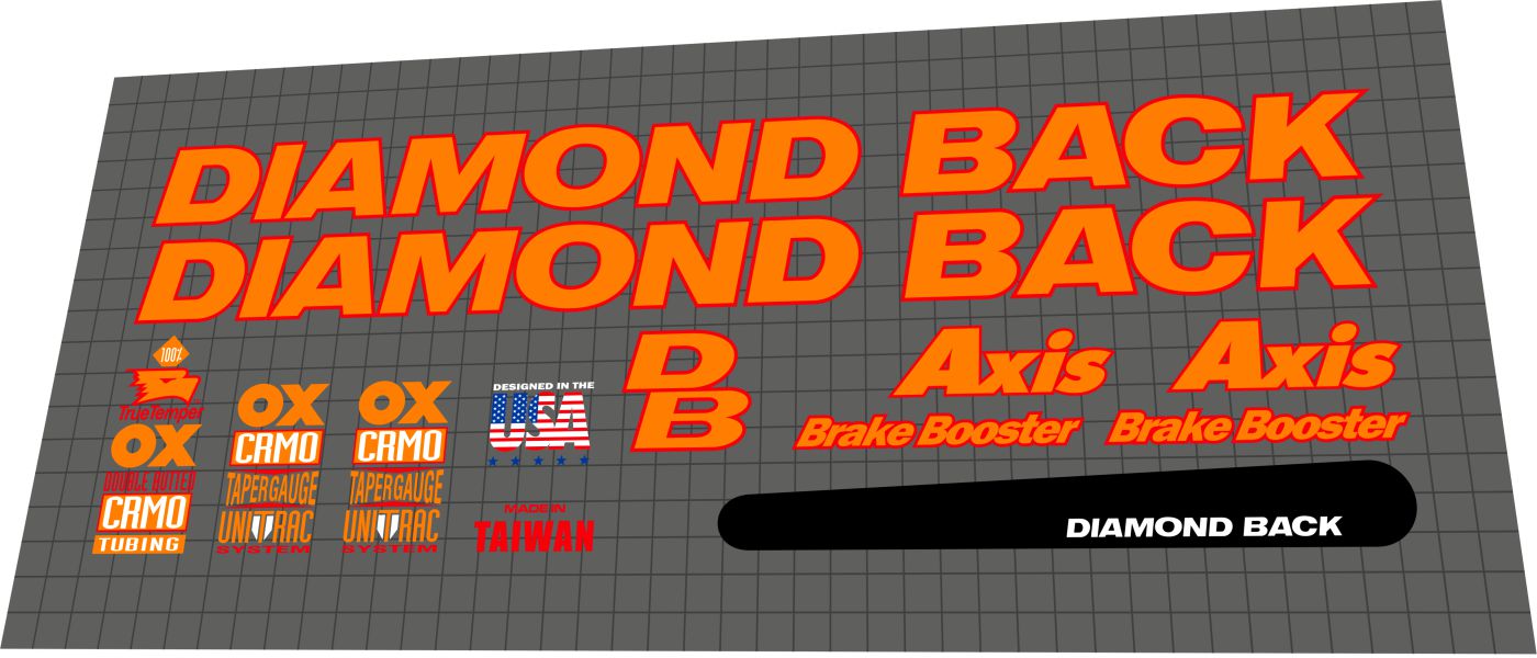 DIAMONDBACK Axis (1992) Frame Decal Set - Bike Decal Replace
