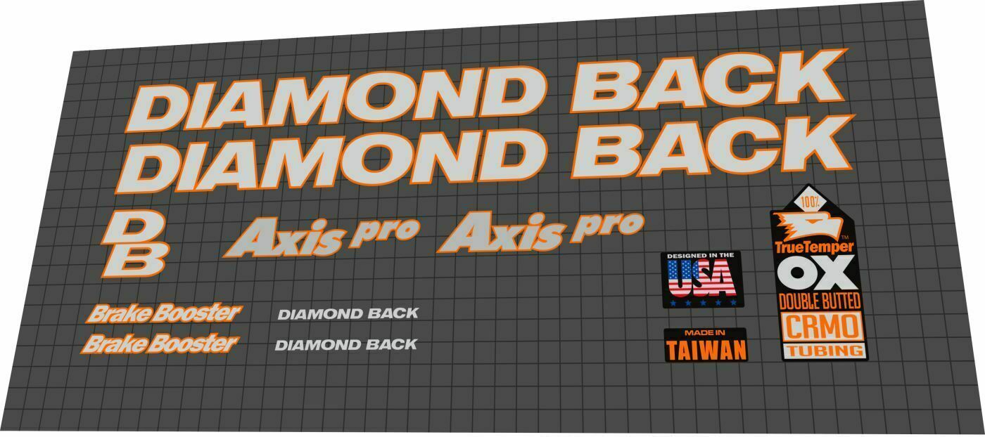 DIAMONDBACK Axis (1992) Pro Frame Decal Set - Bike Decal Replace