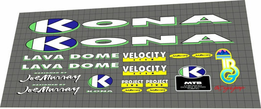 KONA Lava Dome (1992) Frame Decal Set - Bike Decal Replace