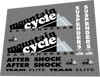 MOUNTAIN CYCLE San Andreas (1992) Team Elite Frame Decal Set - Bike Decal Replace