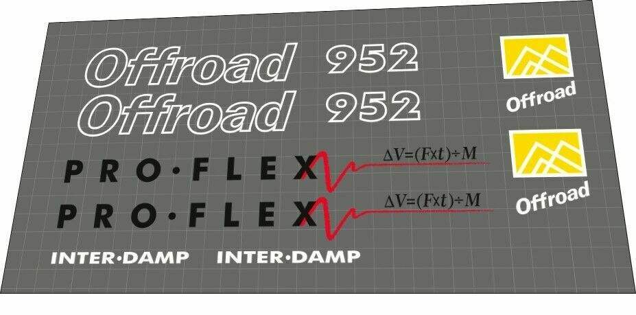 PROFLEX 952 (1992) Offroad Frame Decal Set - Bike Decal Replace
