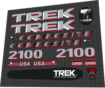 TREK 2100 (1992) Composite Frame Decal Set - Bike Decal Replace