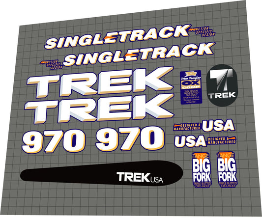 TREK 970 (1992) SingleTrack Frame Decal Set - Bike Decal Replace