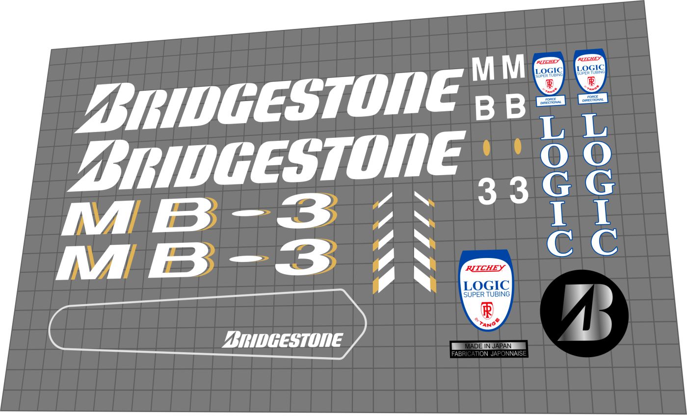 BRIDGESTONE MB-3 (1993) Frame Decal Set