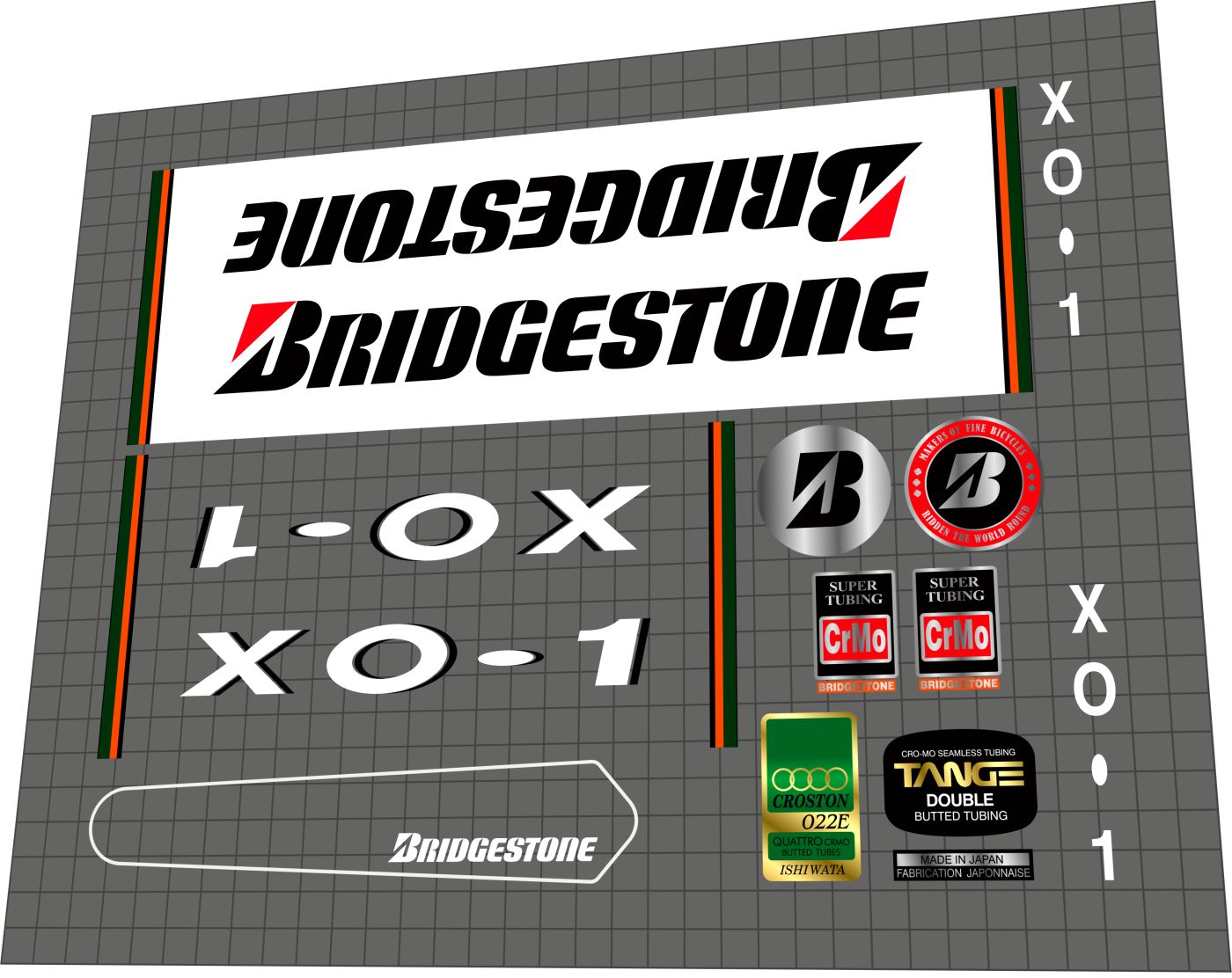 BRIDGESTONE XO-1 (1993) Frame Decal Set