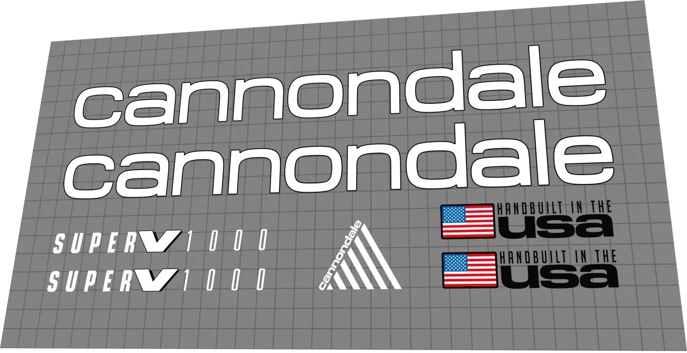 CANNONDALE Super V 1000 (1993) Frame Decal Set