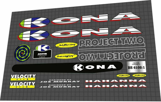 KONA Hahanna (1993) Frame Decal Set - Bike Decal Replace