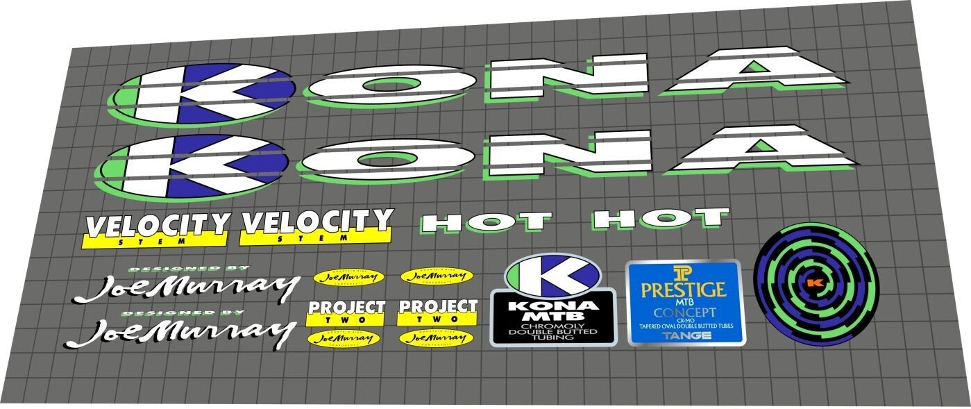KONA Hot (1993) Frame Decal Set - Bike Decal Replace