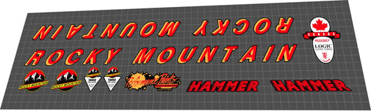 ROCKY MOUNTAIN Hammer (1993) Frame Decal Set