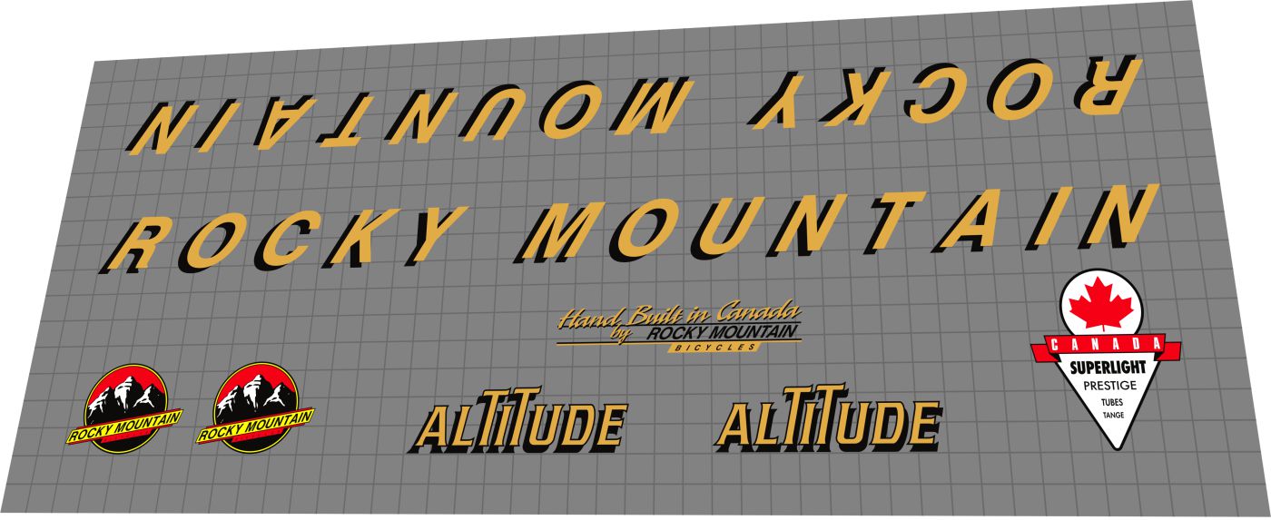 ROCKY MOUNTAIN Altitude (1993) Pro Racer Frame Decal Set