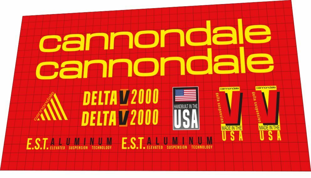 CANNONDALE Delta V2000 (1993) Frame Decal Set - Bike Decal Replace